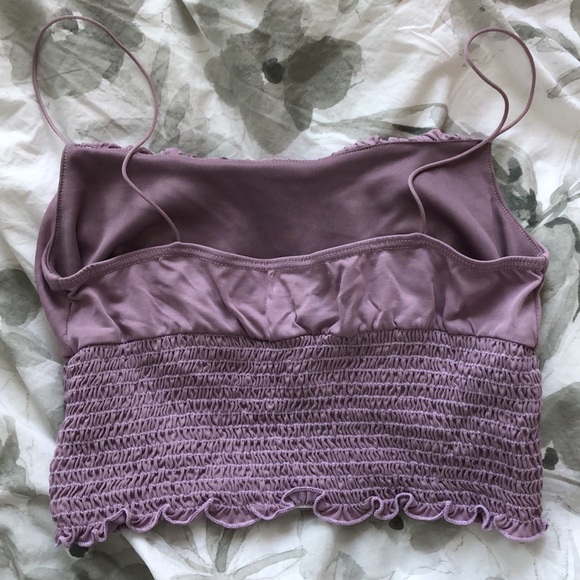 “emma cupro smocked cami” from urban outfitters in lavender colour - Picture 2 of 4